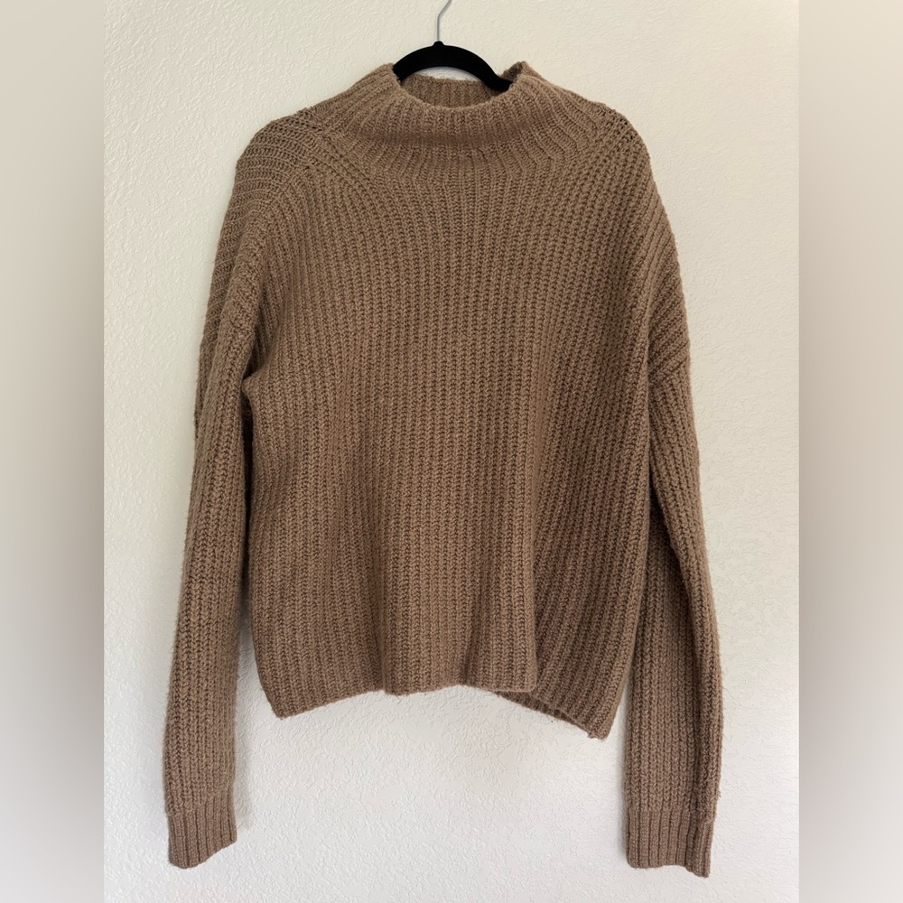 Anthropologie Camel Cowl Neck Sweater